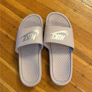 Nike Metallic Purple Slide Sandals